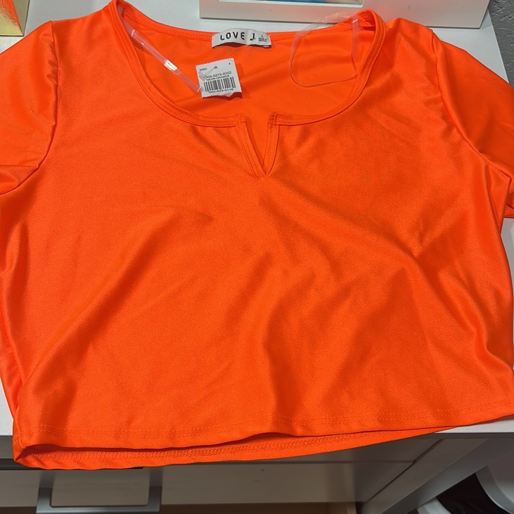 NEW Neon orange crop top